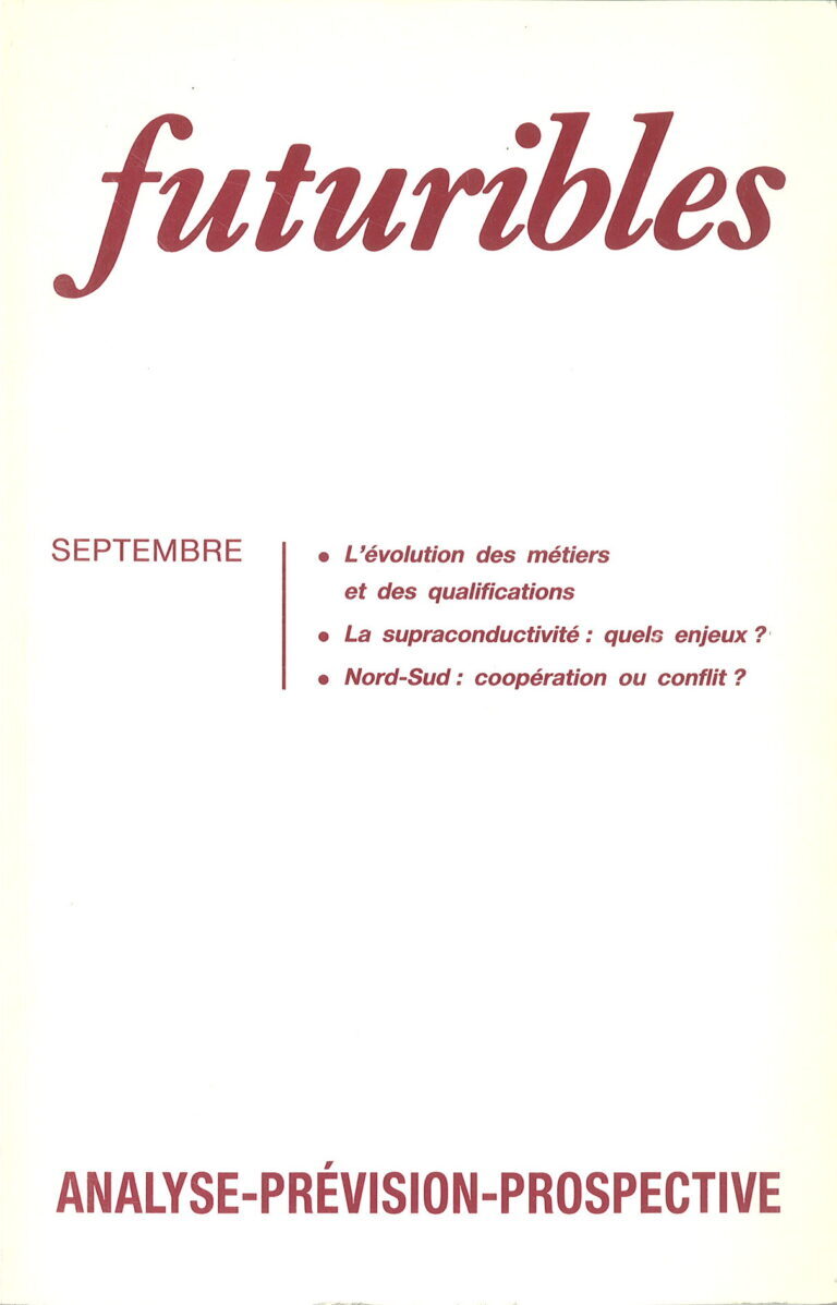 Futuribles 168, septembre 1992. L'évolution des métiers et des qualificationsifications