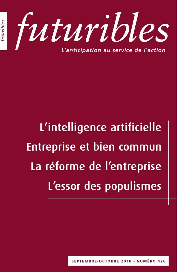 Futuribles 426, septembre-octobre 2018. L'intelligence artificielle