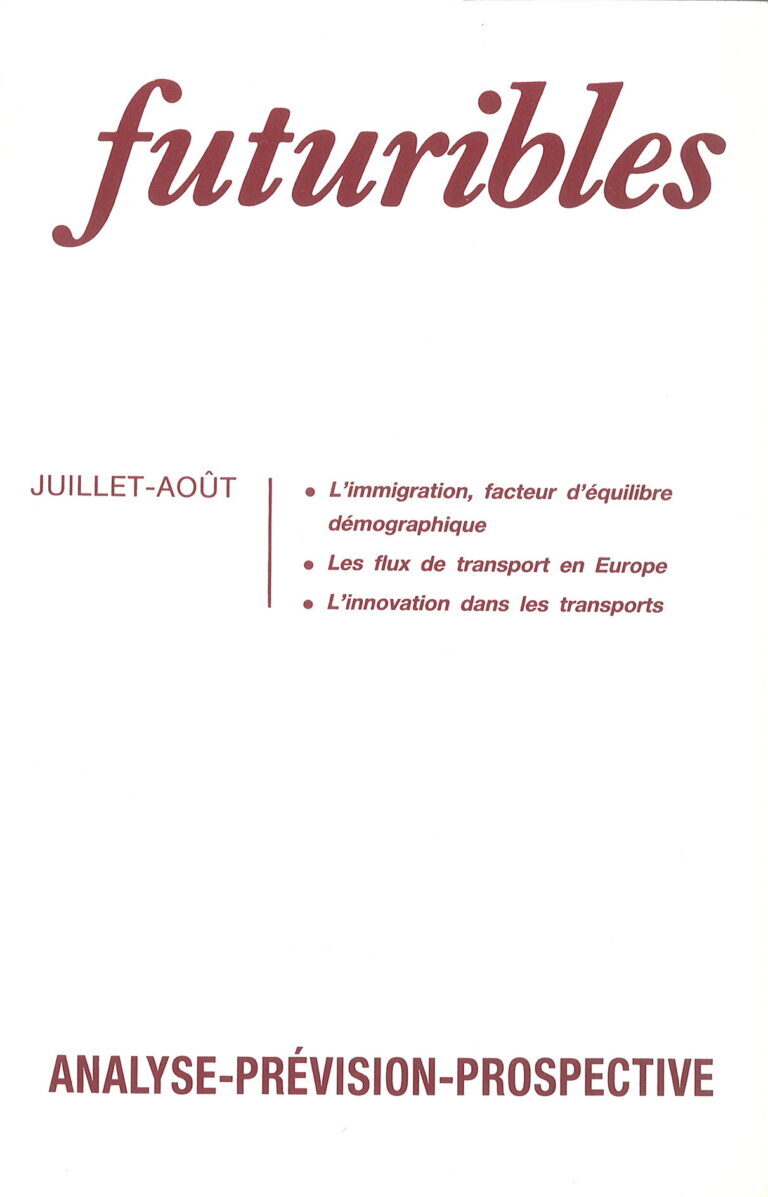 Futuribles 145, juillet-août 1990. L'immigration, facteur d'équilibre démographique