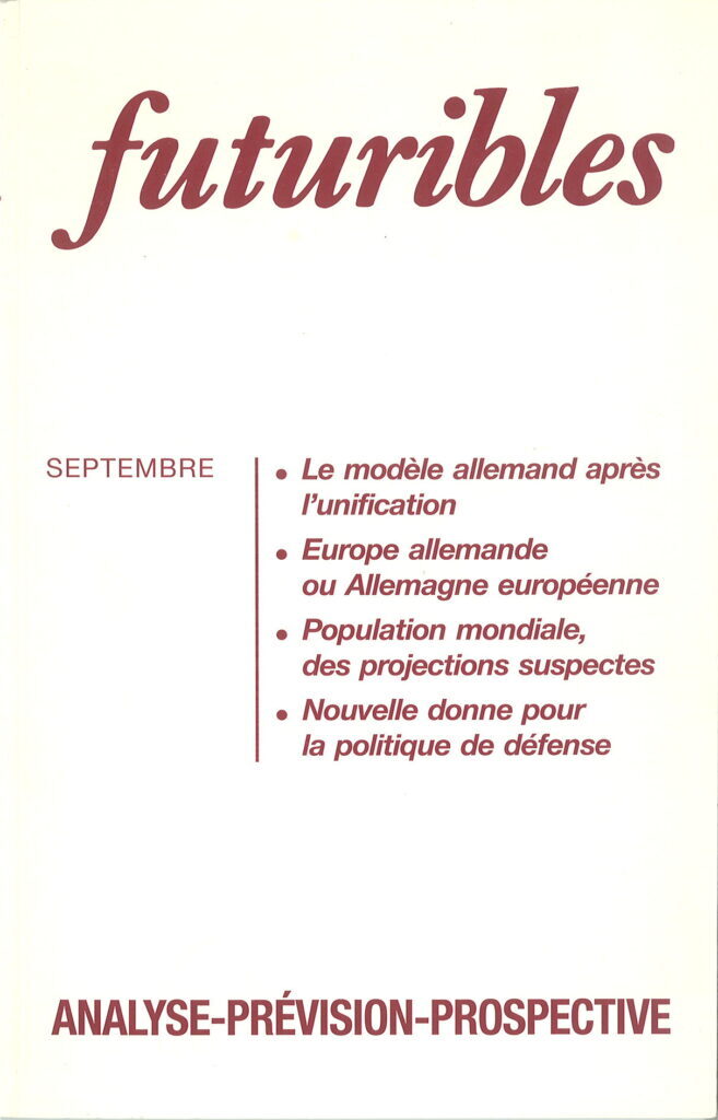 Futuribles 190, septembre 1994. Le modèle allemand après l'unification