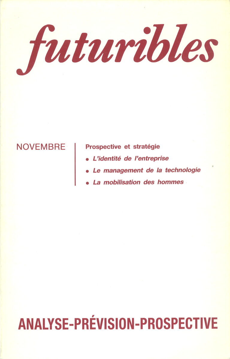 Futuribles 137, novembre 1989. L'identité de l'entreprise