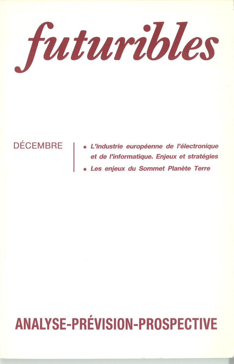 Futuribles 160, décembre 1991. L'industrie européenne de l'électronique et de l'informatique