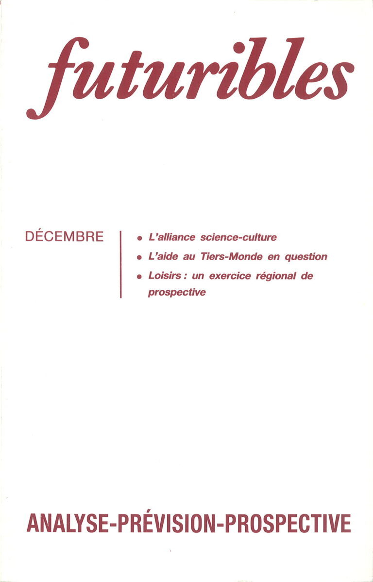 Futuribles 138, décembre 1989. L'alliance science-culture