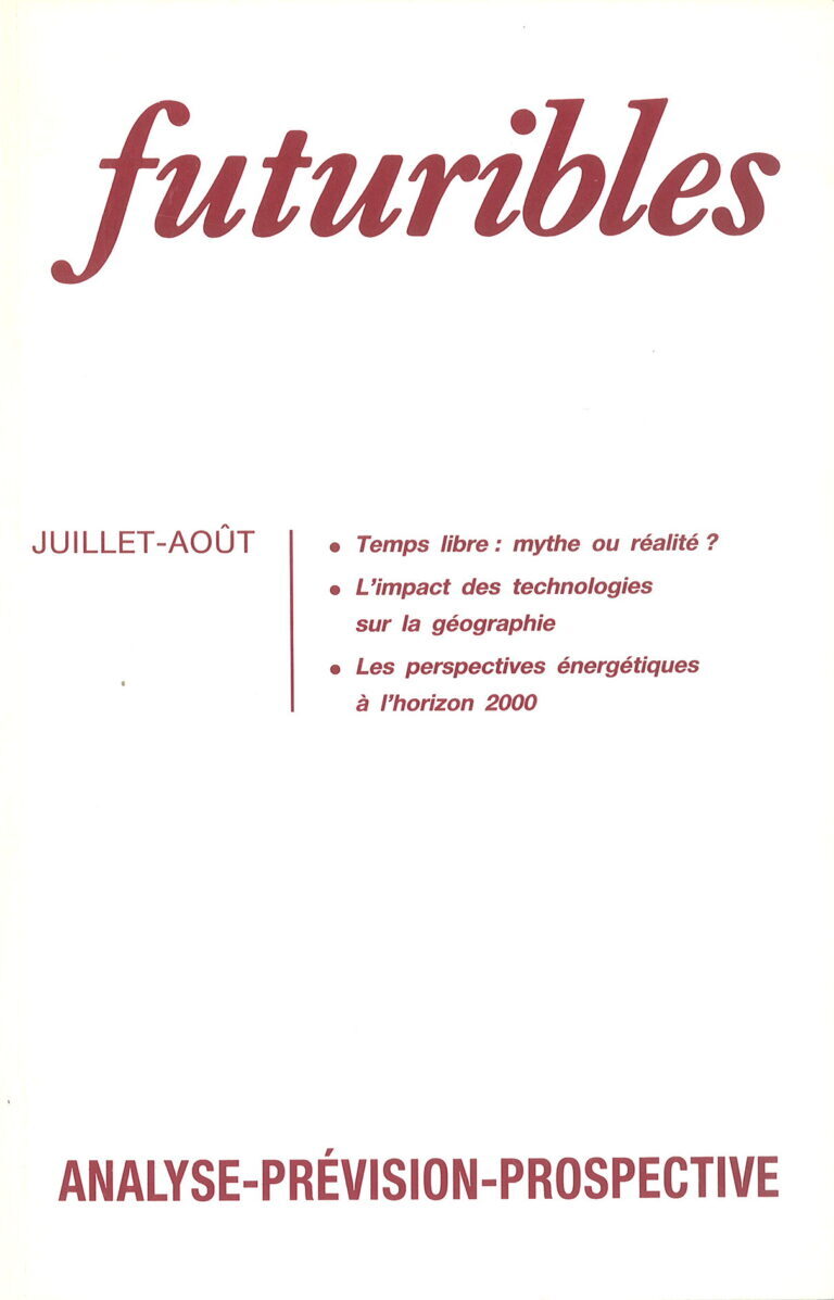 Futuribles 156, juillet-août 1991. Temps libre : mythe ou réalité ?