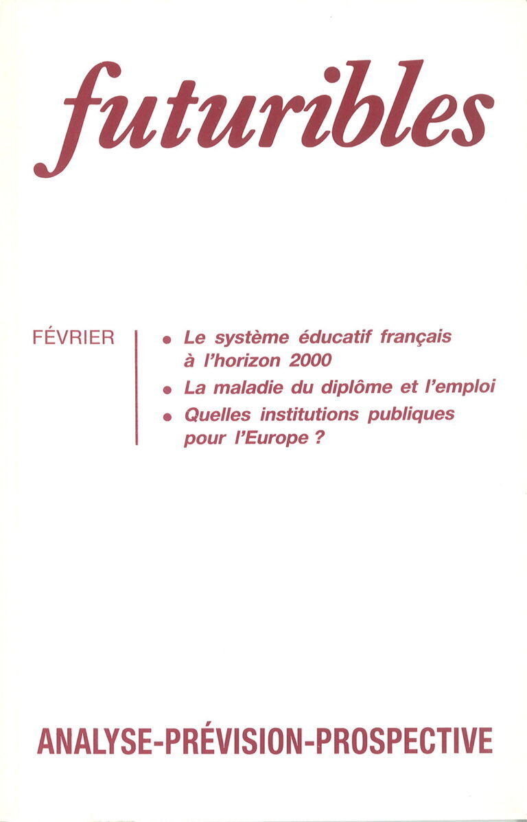 Futuribles 173, février 1993. Le système éducatif français à l'horizon 2000
