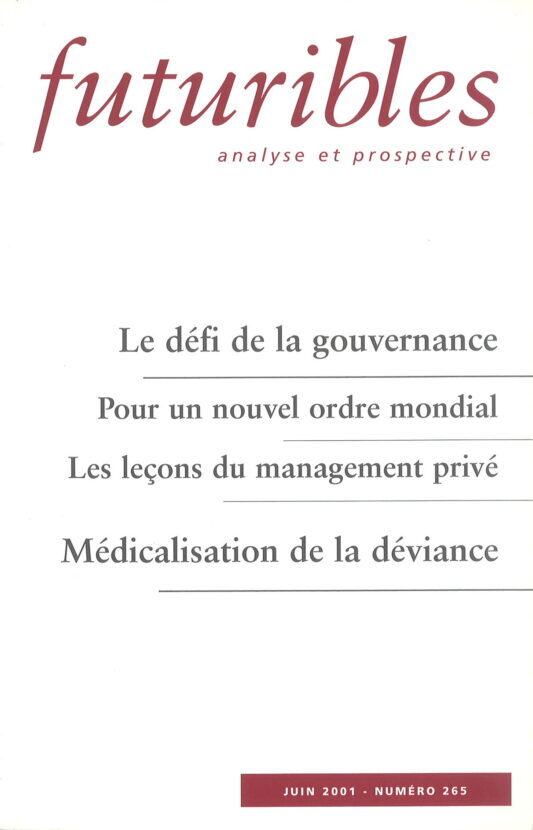 Futuribles 265, juin 2001. Le défi de la gouvernance