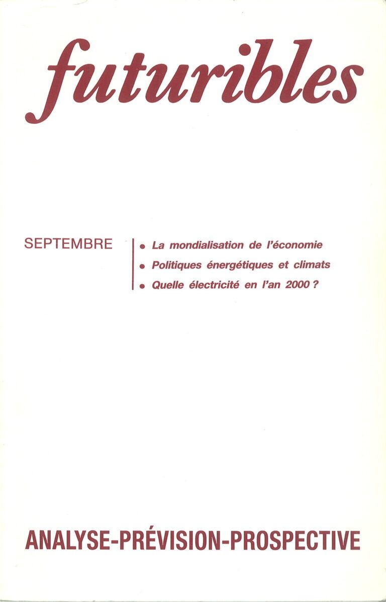 Futuribles 135, septembre 1989. La mondialisation de l'économie