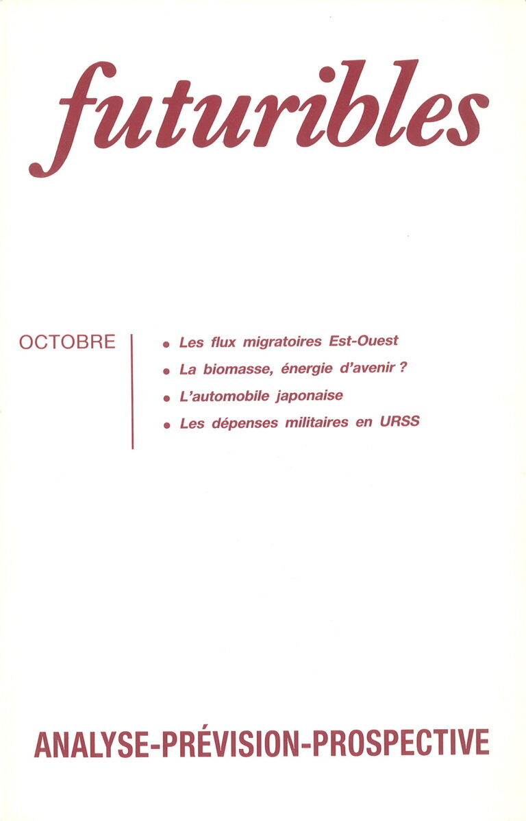 Futuribles 158, octobre 1991. Les flux migratoires Est-Ouest