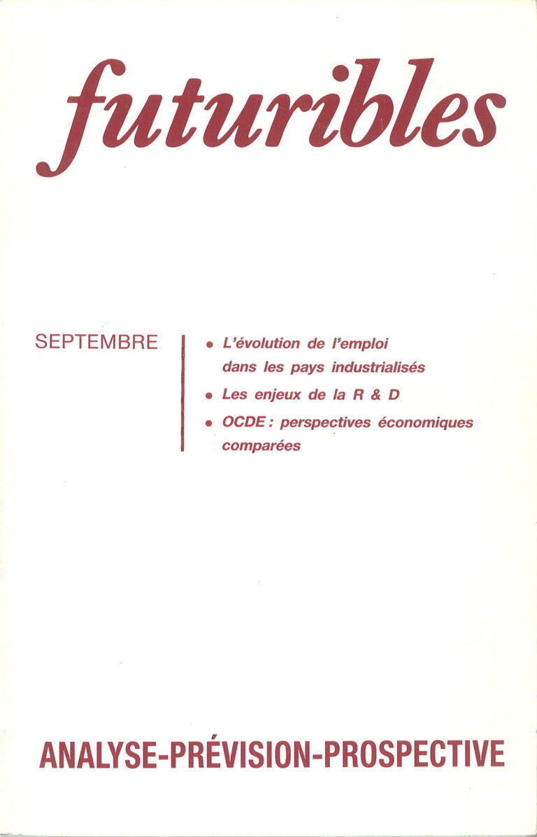 Futuribles 146, septembre 1990. L'évolution de l'emploi dans les pays industrialisés