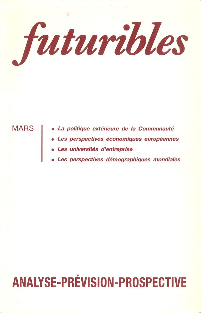 Futuribles 141, mars 1990. La politique extérieure de la Communauté