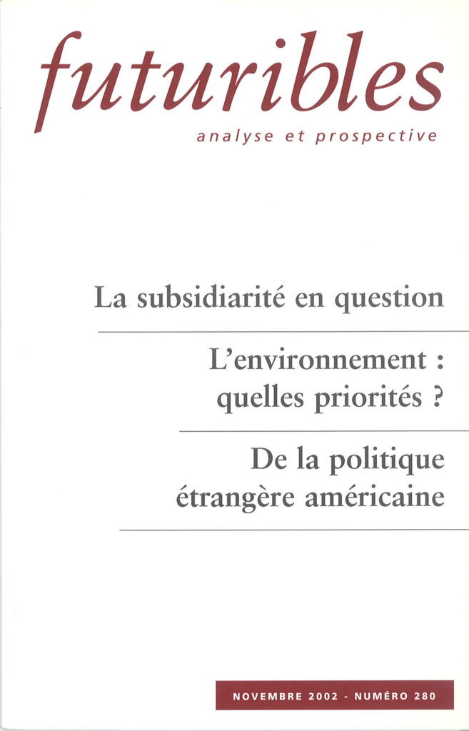 Futuribles 280, novembre 2002. La subsidiarité en question