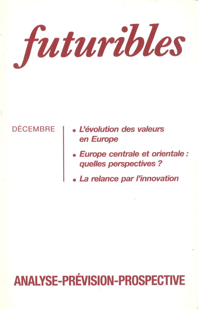 Futuribles 182, décembre 1993. L'évolution des valeurs en Europe