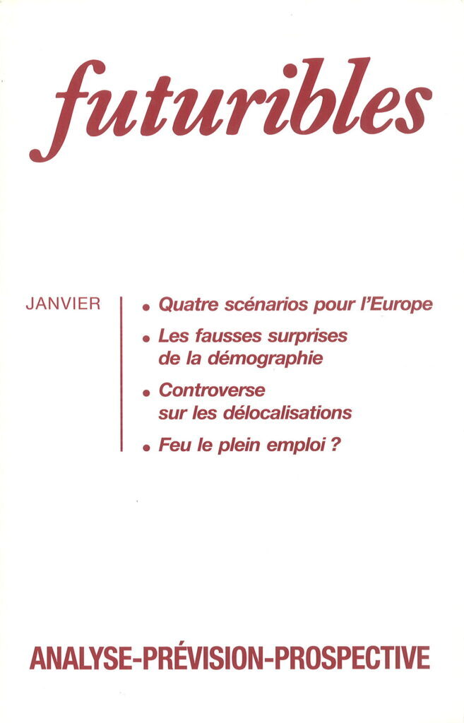 Futuribles 183, janvier 1994. Quatre scénarios pour l'Europe