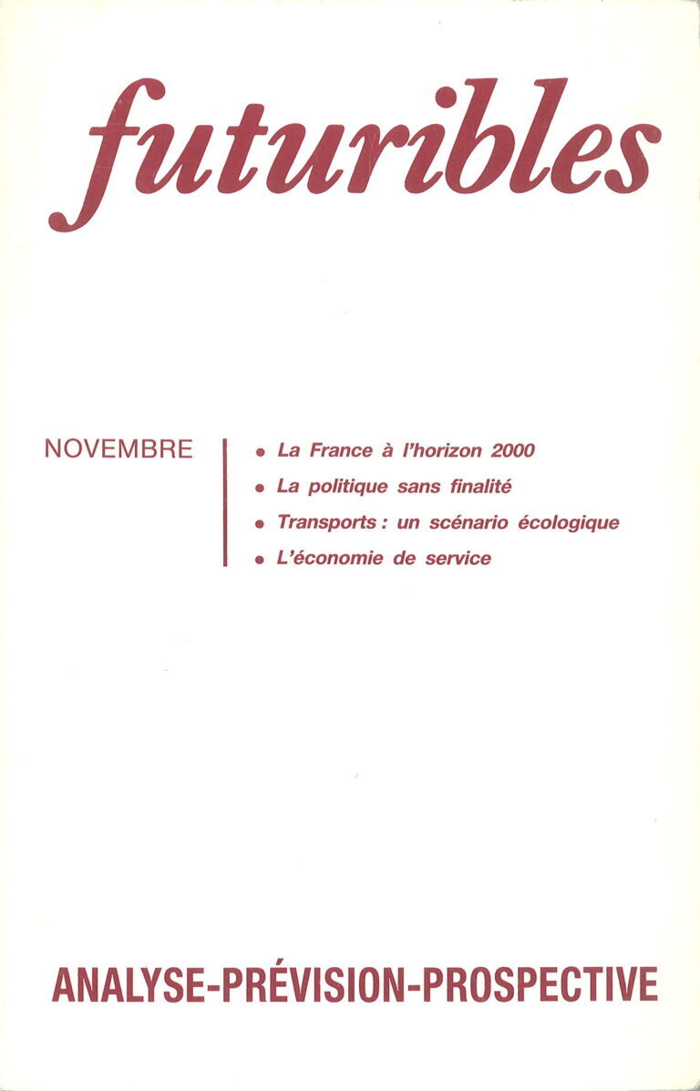 Futuribles 148, novembre 1990. La France à l'horizon 2000