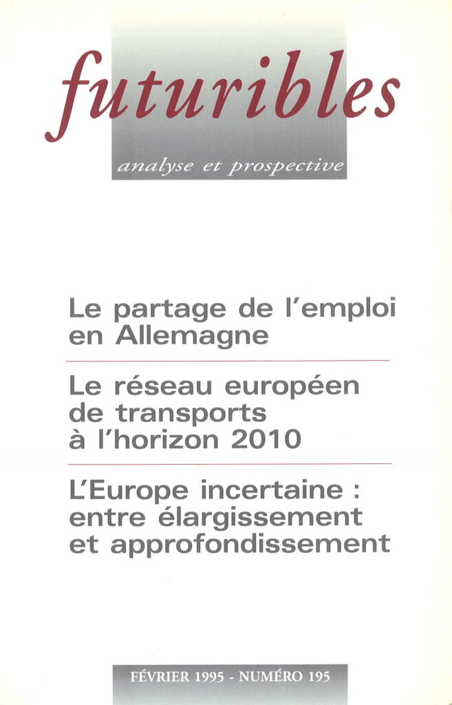 Futuribles 195, février 1995. Le partage de l'emploi en Allemagne