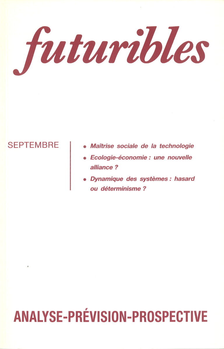 Futuribles 157, septembre 1991. Maîtrise sociale de la technologie