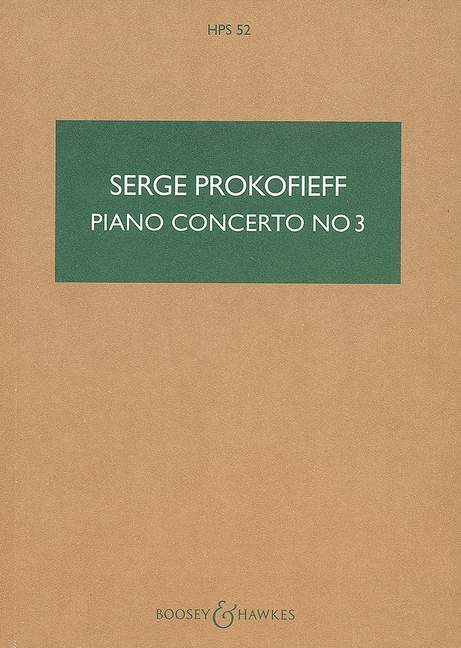 SERGE PROKOFIEFF :  PIANO CONCERTO NO. 3 IN C MAJOR - OP. 26 - PARTITION D'ETUDE