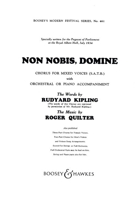 Non Nobis, Domine