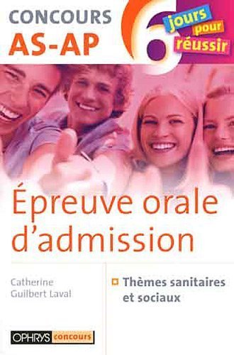 Épreuve orale d'admission - thèmes sanitaires et sociaux