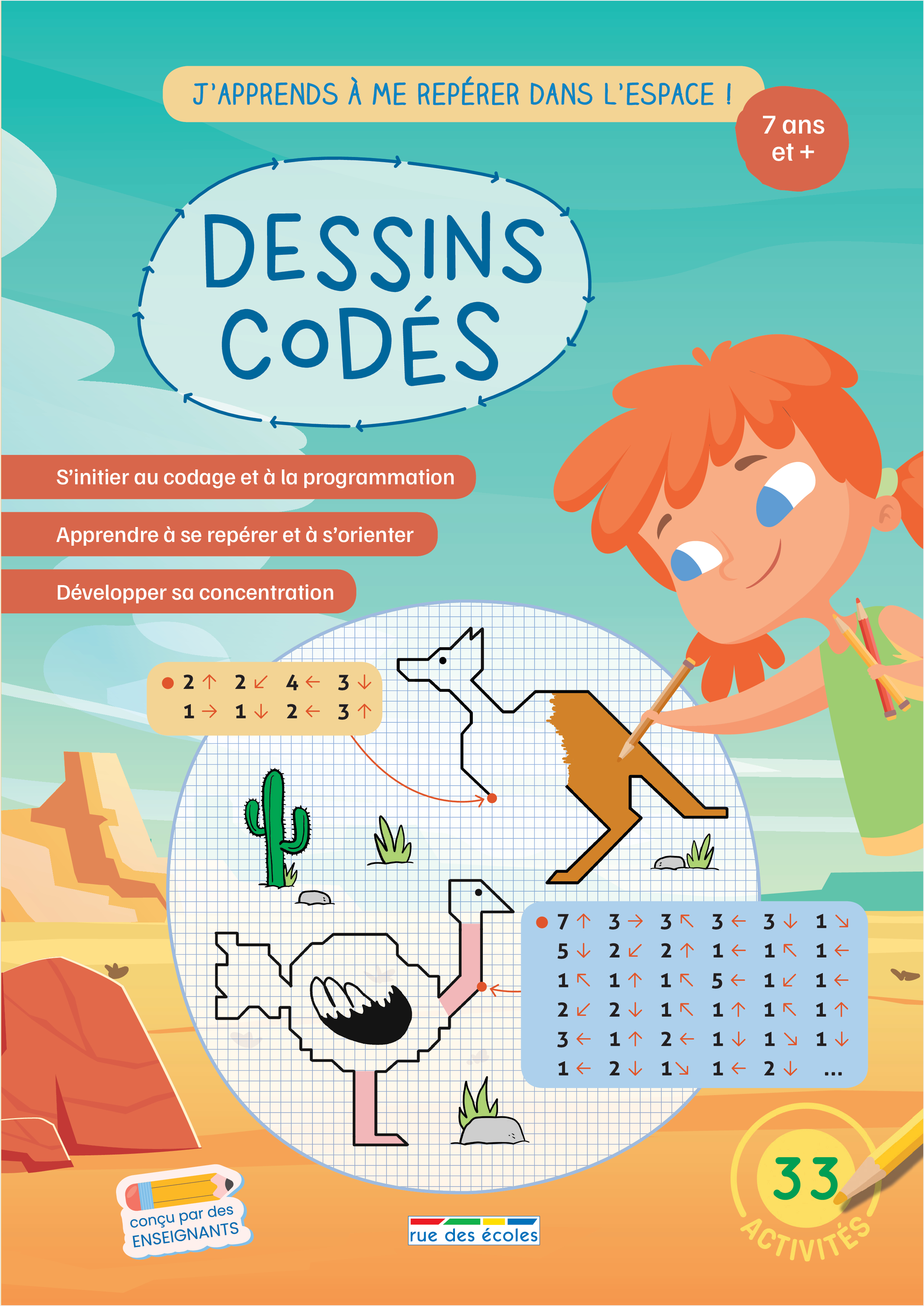 Dessins codés - J'apprends à me repérer dans l'espace ! Dès 6 ans