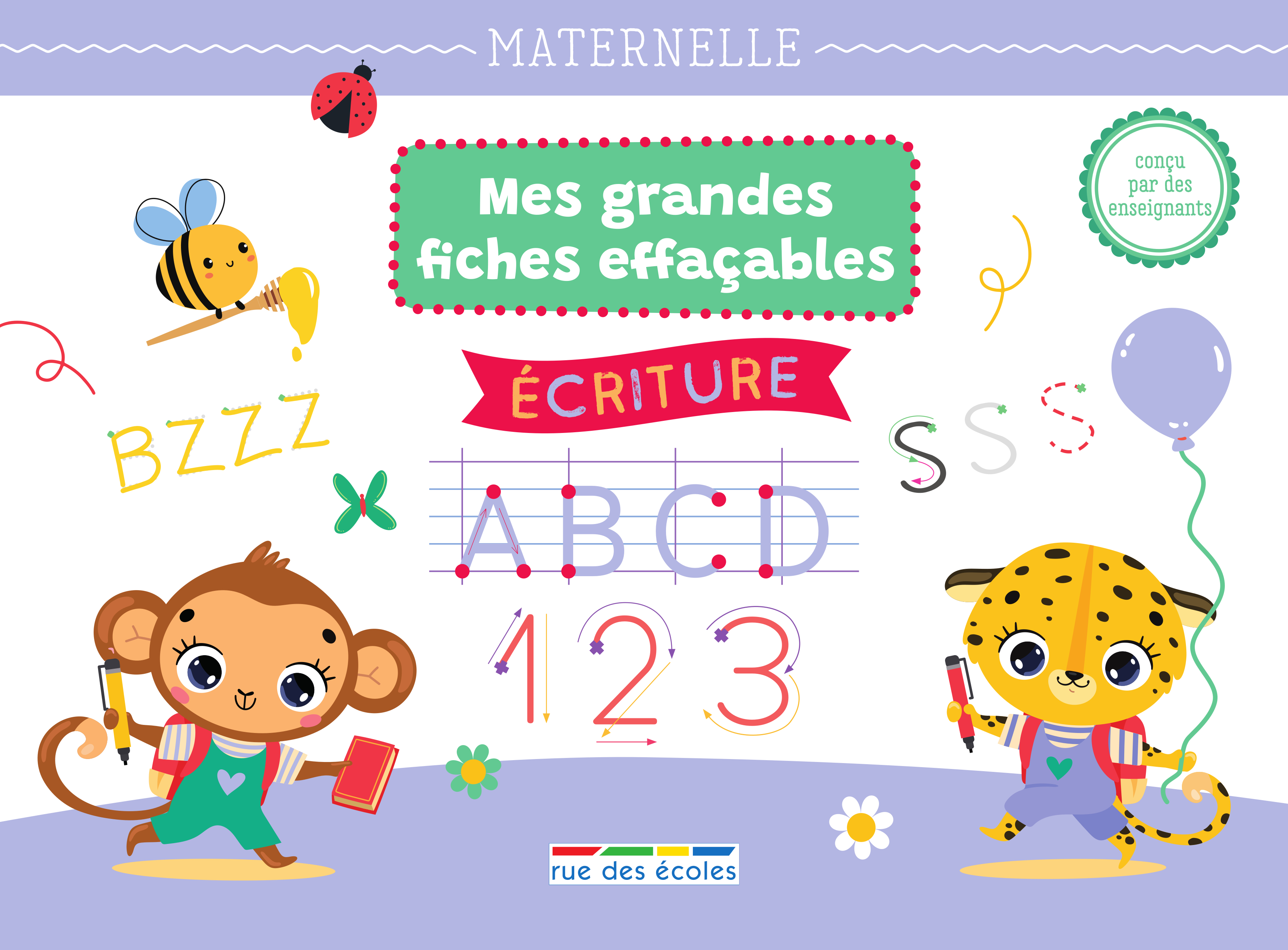 Mes grandes fiches d’entraînement effaçables - Écriture - Maternelle