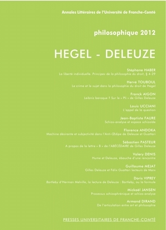 PHILOSOPHIQUE 2012. HEGEL - DELEUZE