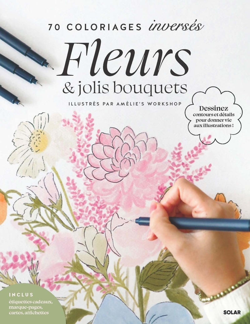 70 Coloriage inversé : Fleurs et jolis bouquets