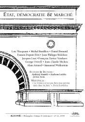 Agone 22-1999-Etat,Démocratie & Marche