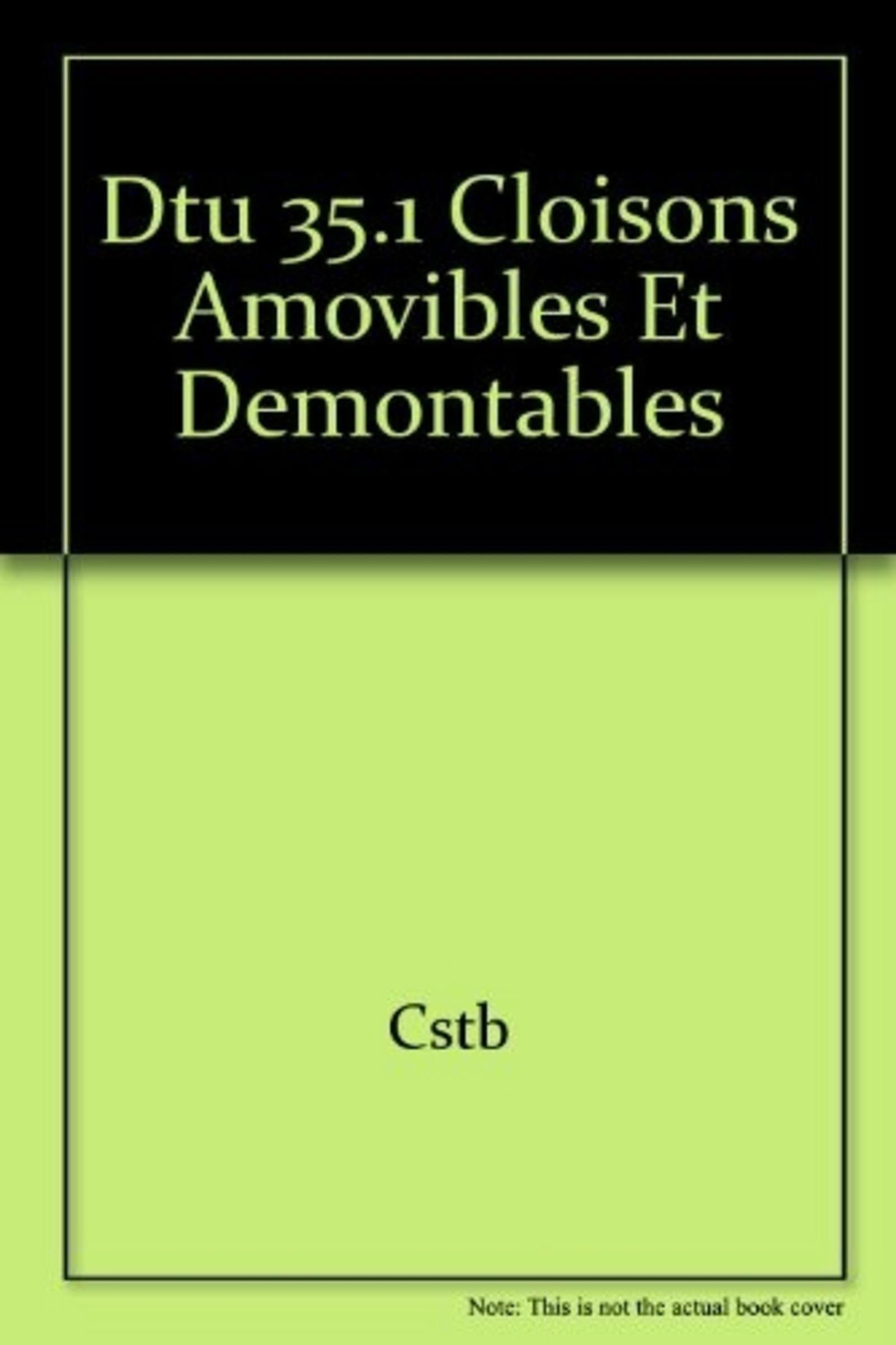 DTU 35.1 CLOISONS AMOVIBLES ET DEMONTABLES