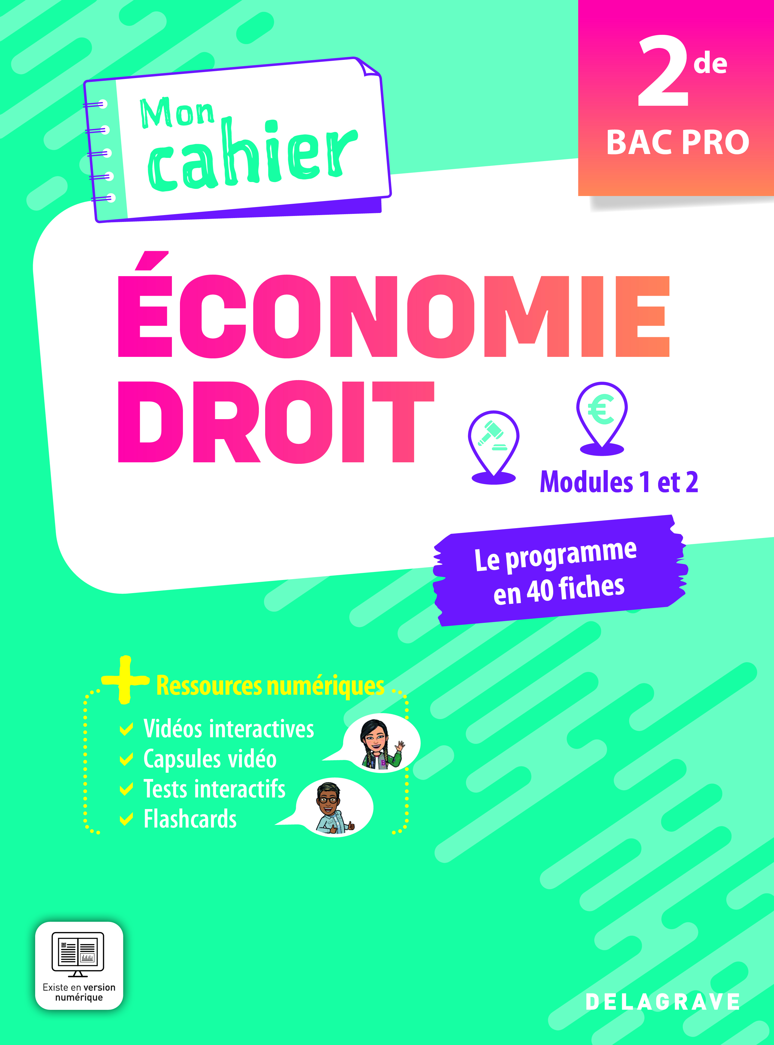 Mon cahier d'Économie-Droit 2de Bac Pro (2024) - Pochette élève