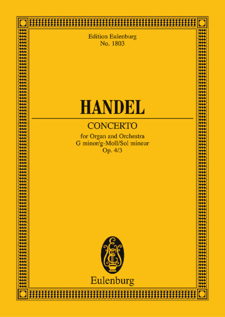 ORGAN CONCERTO NO. 3 G MINOR OP. 4/3 HWV 291 POCHE
