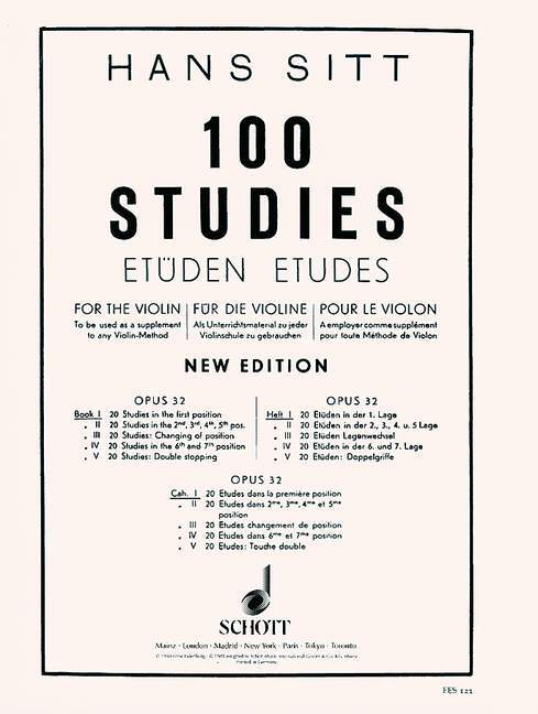 HANS SITT : 100 STUDIES - ETUDEN - ETUDES OPUS 32 VOL. 1 - MINIATURE SCORE