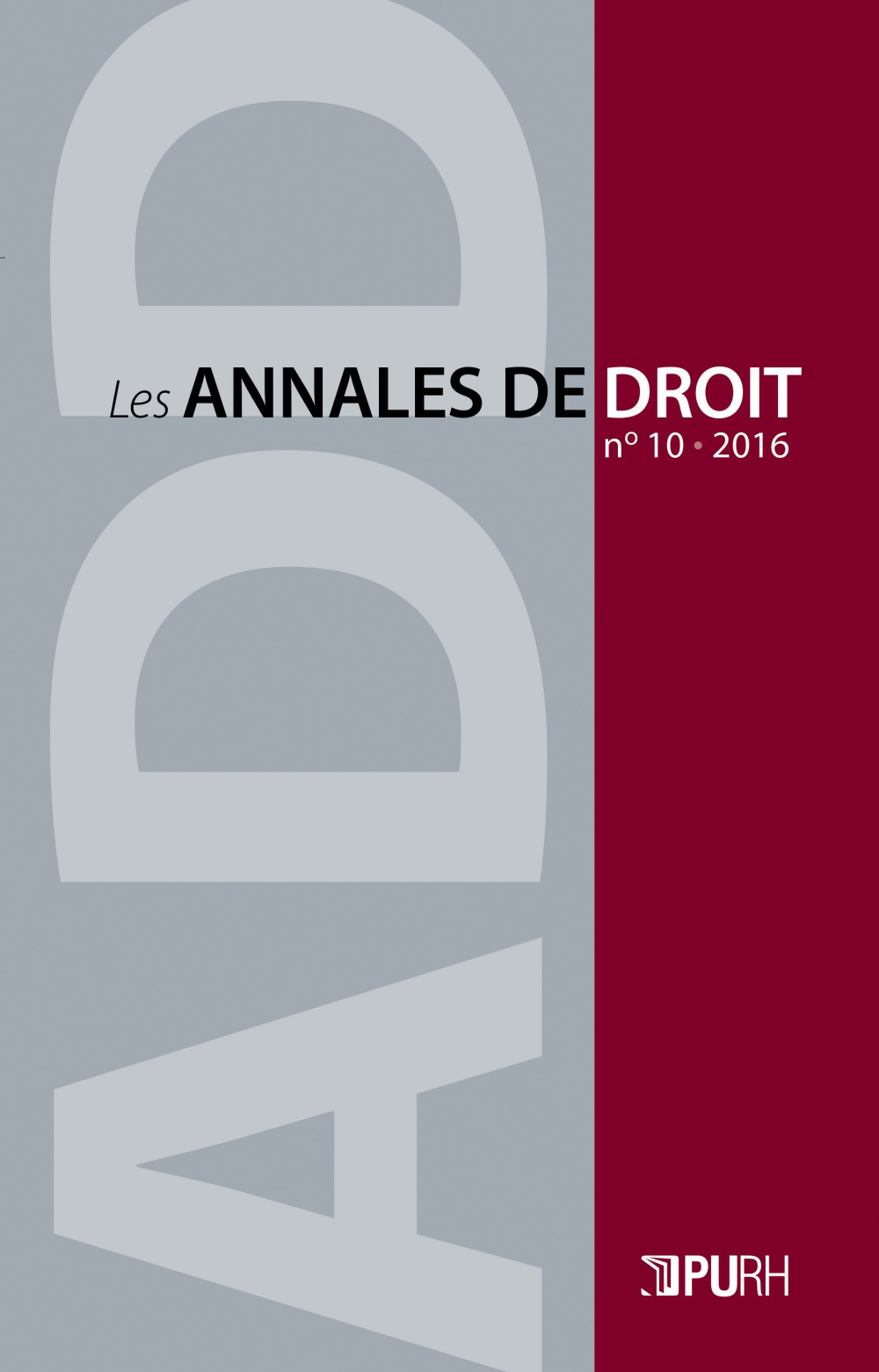 LES ANNALES DE DROIT, N  10/2016