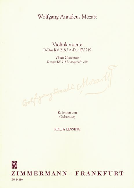 Cadences basées sur les concertos en ré majeur et la majeur