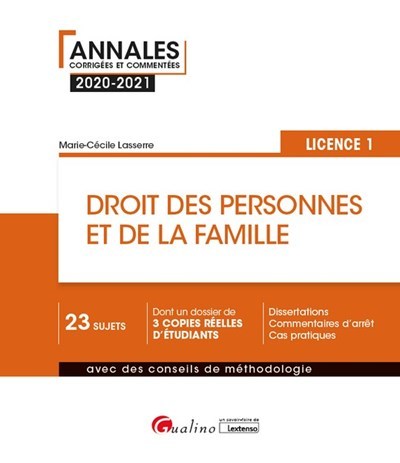 Droit des personnes et de la famille - L1