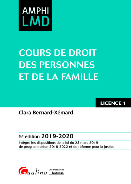 Cours de Droit des personnes et de la famille