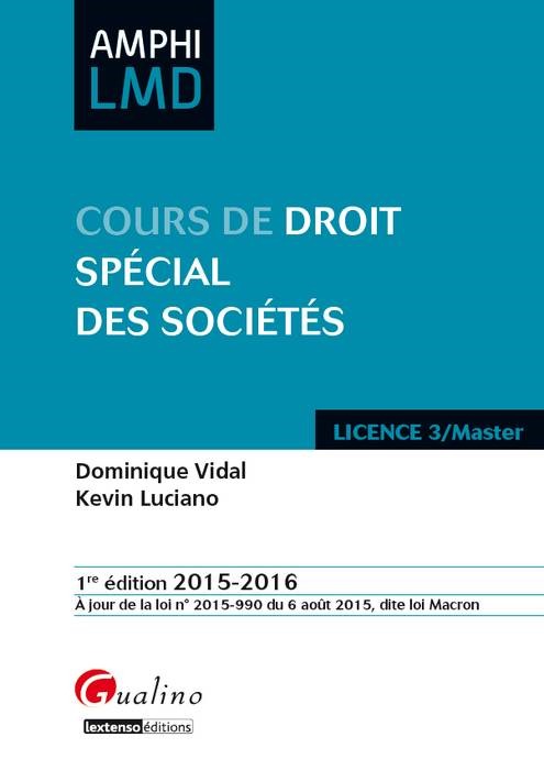 cours de droit spécial des sociétés 2015-2016