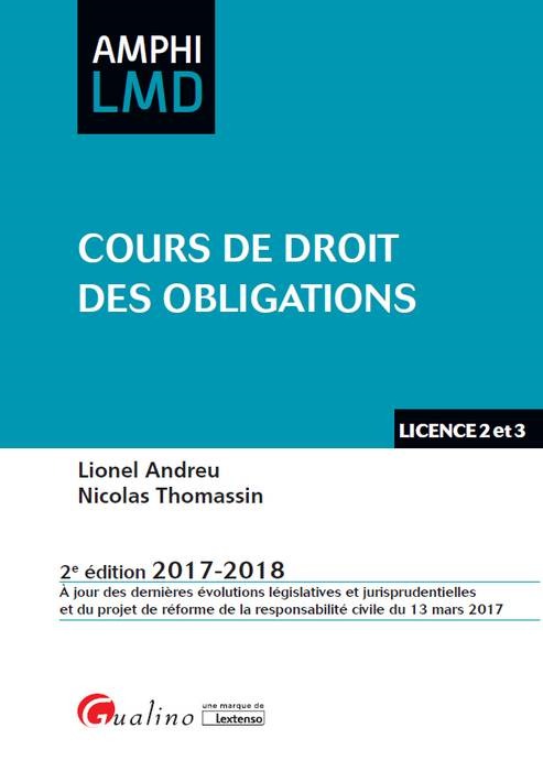 COURS DE DROIT DES OBLIGATIONS 2EME EDITION