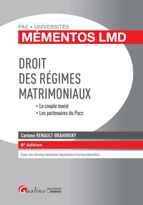 DROIT DES RÉGIMES MATRIMONIAUX 2016-2017 - 8ÈME ÉDITION