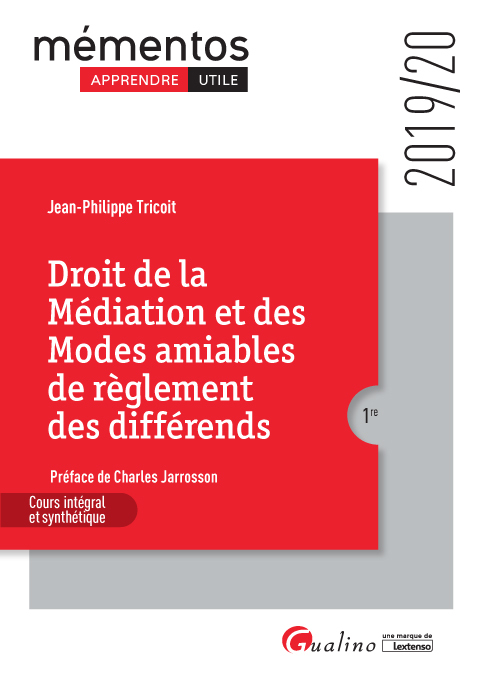 Droit de la médiation et des modes amiables de règlement des différends