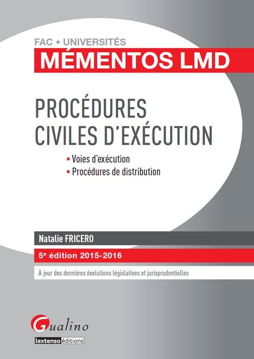 PROCÉDURES CIVILES D'EXÉCUTION 2015-2016 - 5ÈME ÉDITION