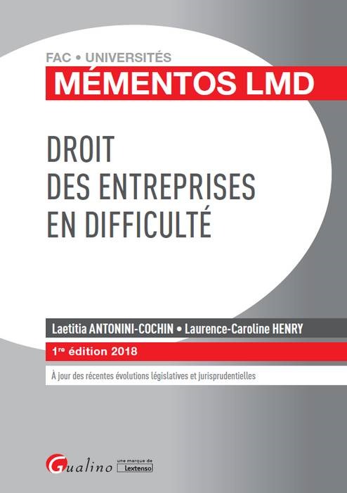 DROIT DES ENTREPRISES EN DIFFICULTE
