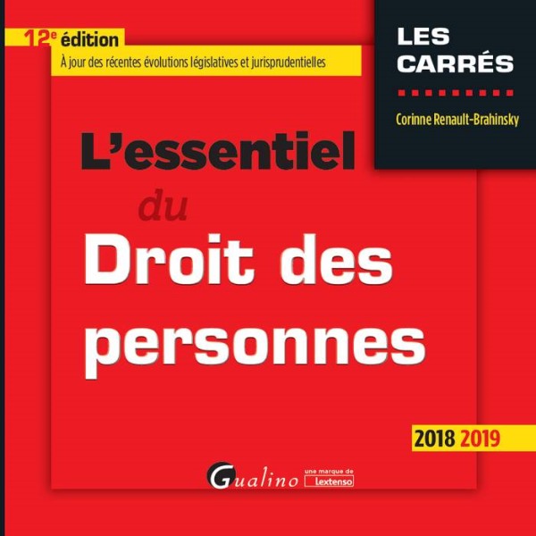 L'ESSENTIEL DU DROIT DES PERSONNES - 12EME EDITION