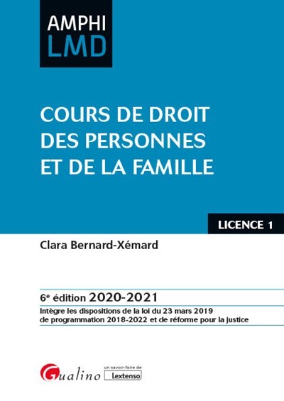 Cours de Droit des personnes et de la famille