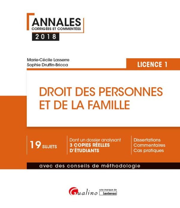 DROIT DES PERSONNES ET DE LA FAMILLE - L1-S2 2EME EDITION