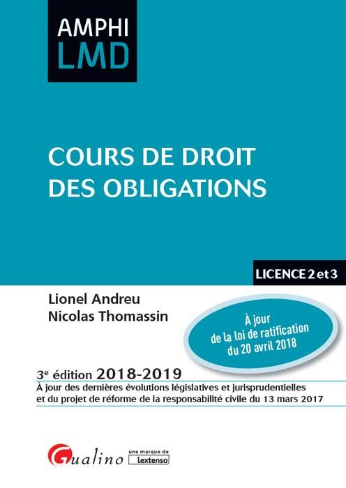 COURS DE DROIT DES OBLIGATIONS - 3EME EDITION