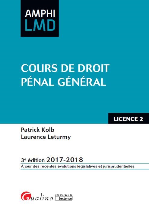 COURS DE DROIT PENAL GENERAL 3EME EDITION