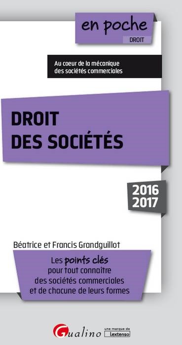 DROIT DES SOCIÉTÉS 2016-2017 - 8ÈME ÉDITION