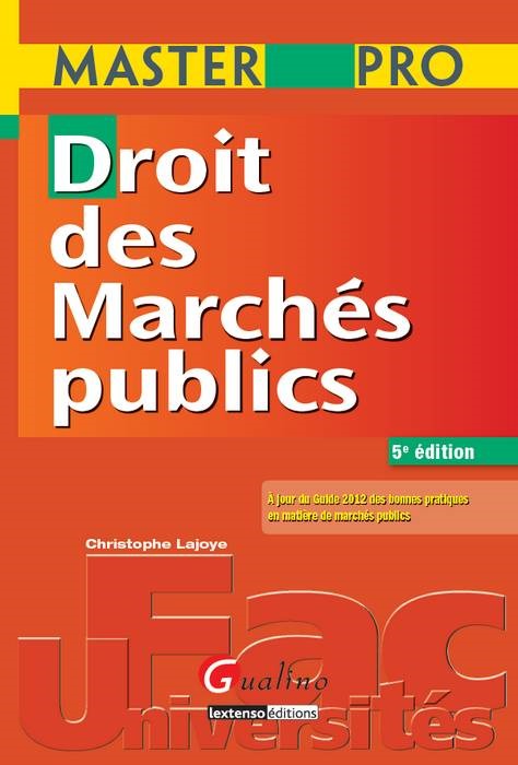MASTER PRO - DROIT DES MARCHÉS PUBLICS - 5ÈME ÉDITION