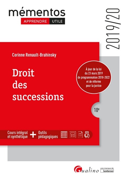Droit des successions, 10ème édition - 2019/20